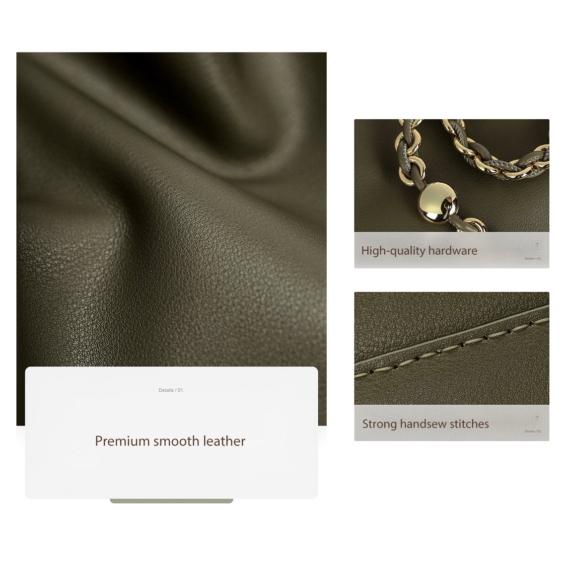CUCUBIRD POPSEWING® Leather Drawstring Chain Clutch DIY Kit  