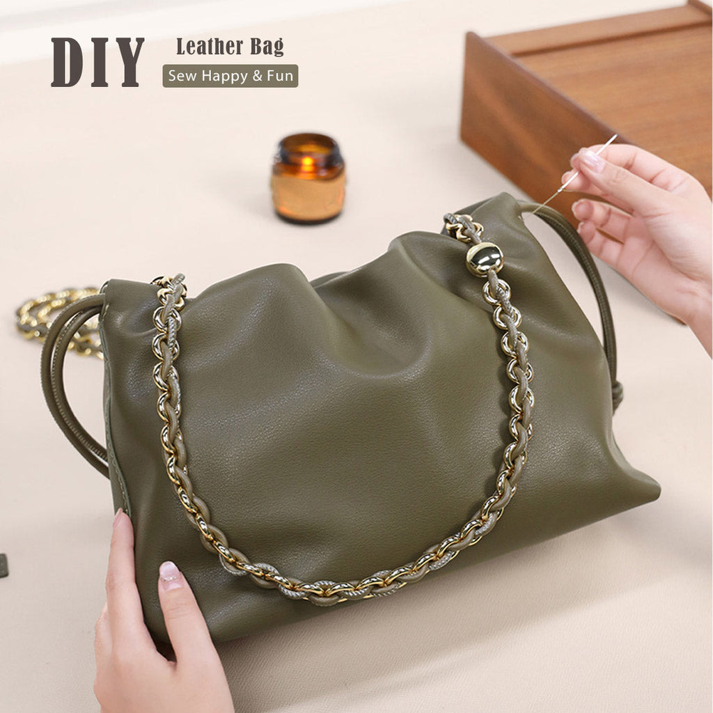 CUCUBIRD POPSEWING® Leather Drawstring Chain Clutch DIY Kit  
