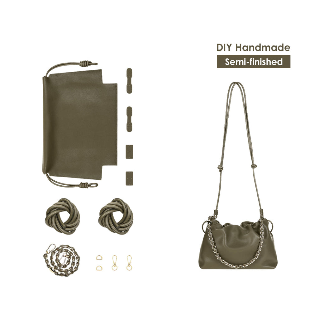CUCUBIRD POPSEWING® Leather Drawstring Chain Clutch DIY Kit  