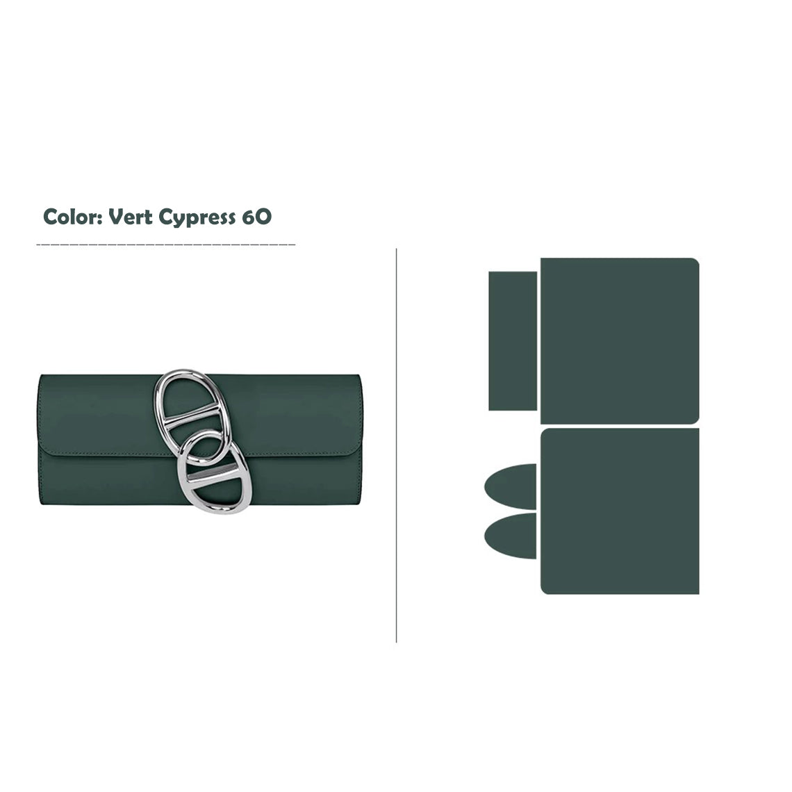 CUCUBIRD CUCUBIRD Full Grain Leather Evening Clutch DIY Kit - Advanced DIY Kits Vert Cypress 