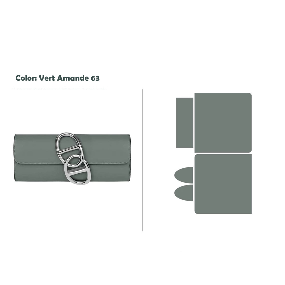 CUCUBIRD CUCUBIRD Full Grain Leather Evening Clutch DIY Kit - Advanced DIY Kits Vert Amanda 63 