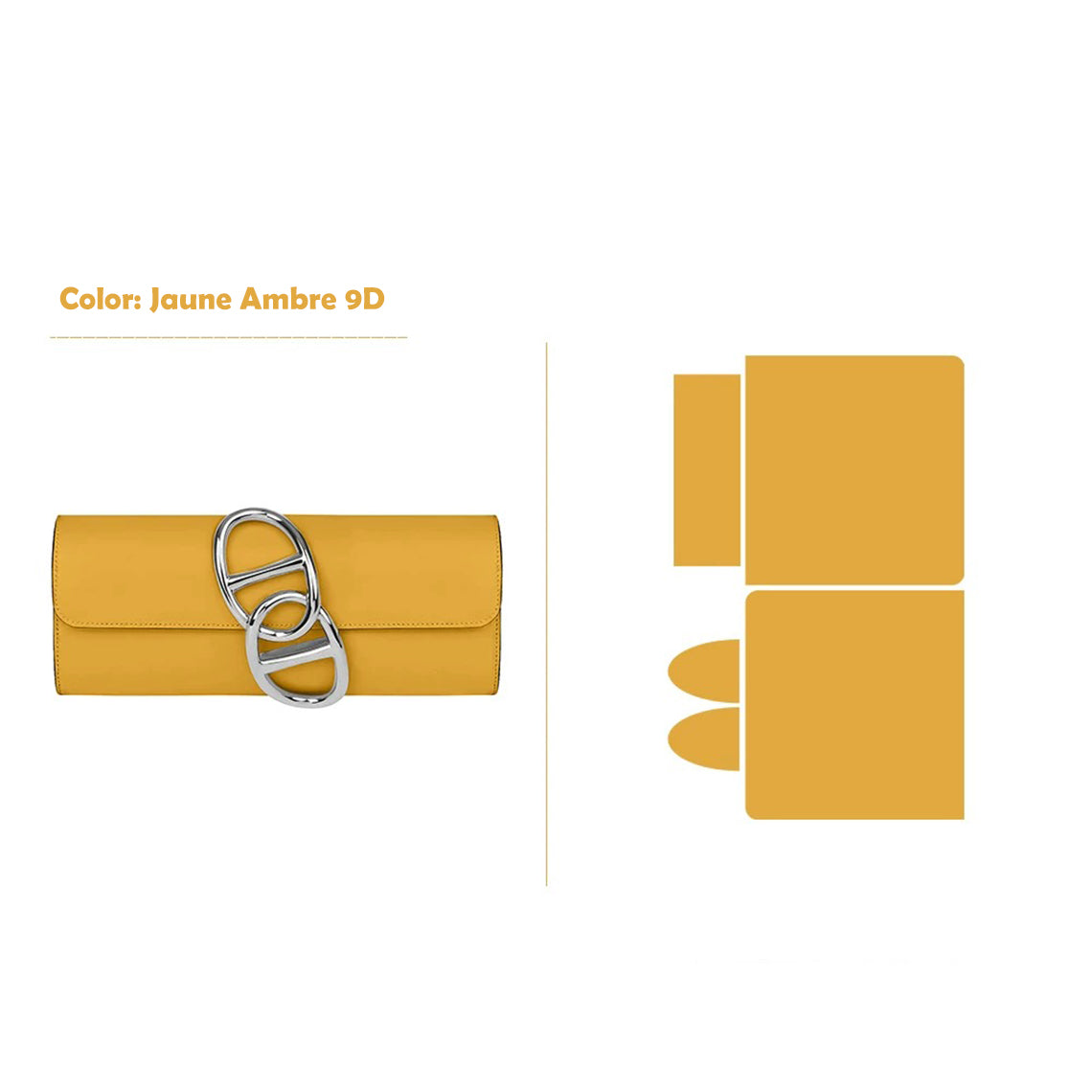 CUCUBIRD CUCUBIRD Full Grain Leather Evening Clutch DIY Kit - Advanced DIY Kits Jaune Ambre 9D 