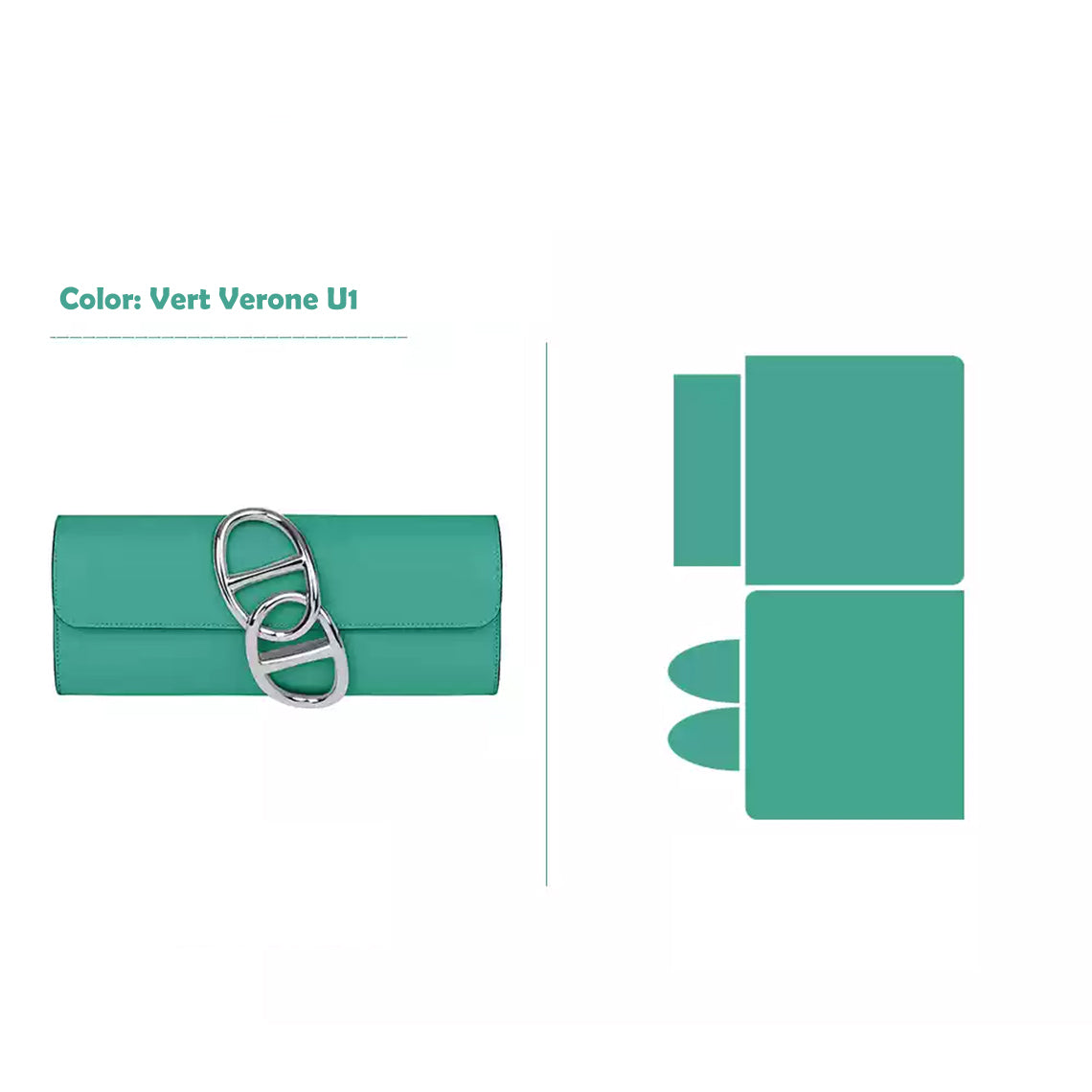 CUCUBIRD CUCUBIRD Full Grain Leather Evening Clutch DIY Kit - Advanced DIY Kits Vert Verone U1 