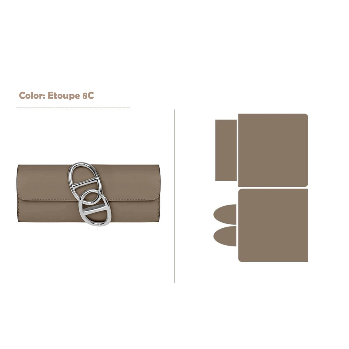 CUCUBIRD CUCUBIRD Full Grain Leather Evening Clutch DIY Kit - Advanced DIY Kits Gris Tourterelle 