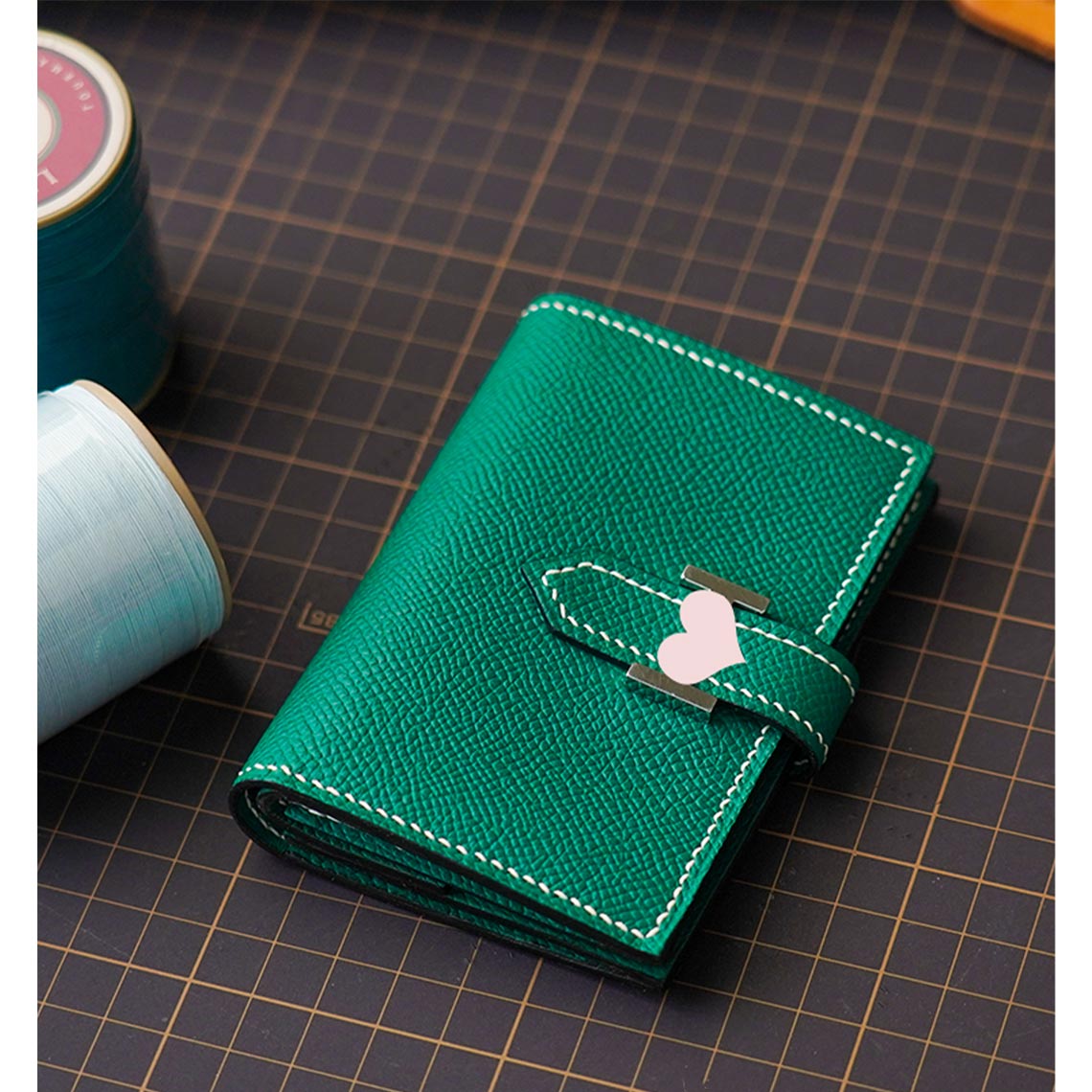 CUCUBIRD Full Grain Leather Bearn Coin Wallet DIY Kits