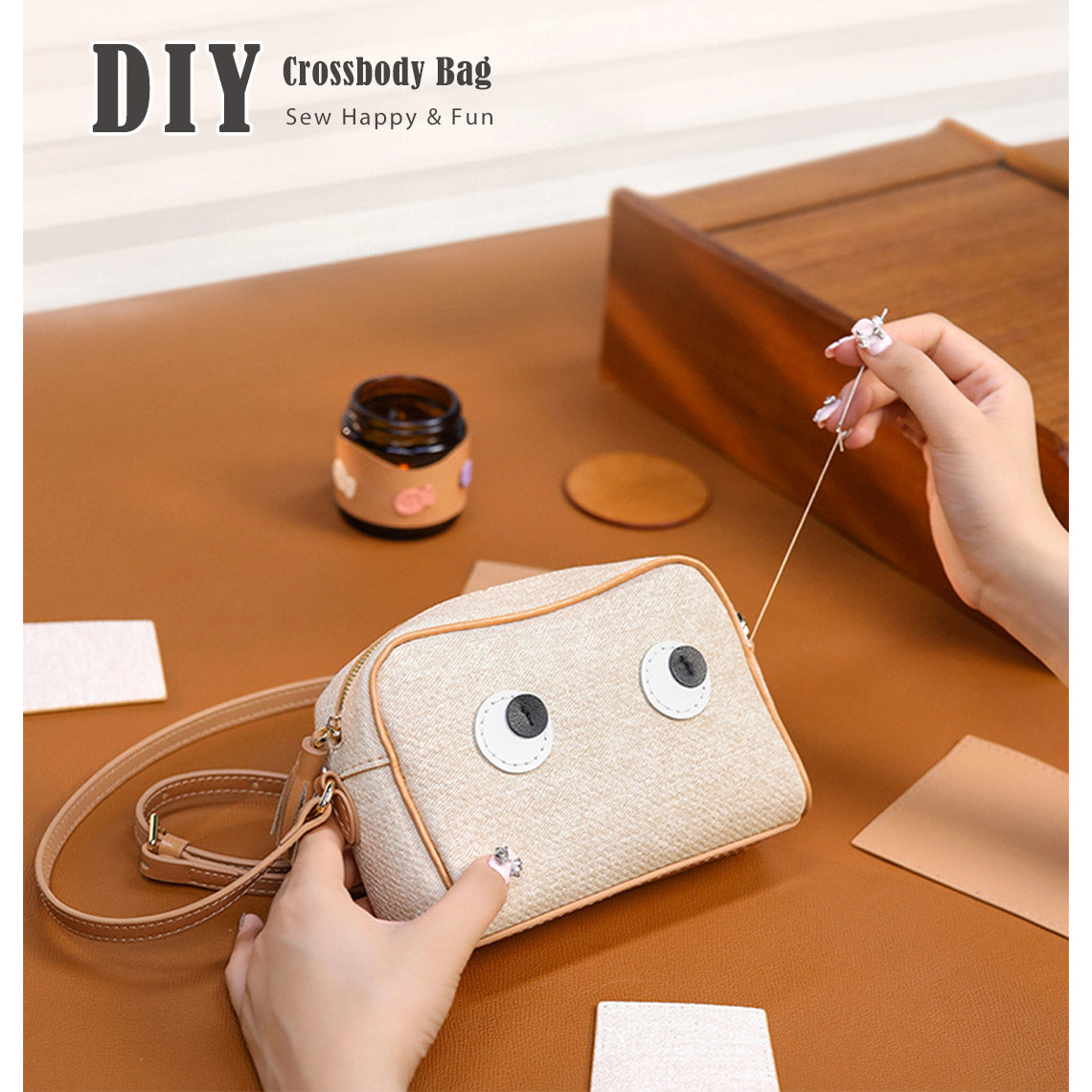 CUCUBIRD Leather Big Eyes Crossbody Bag DIY Kits