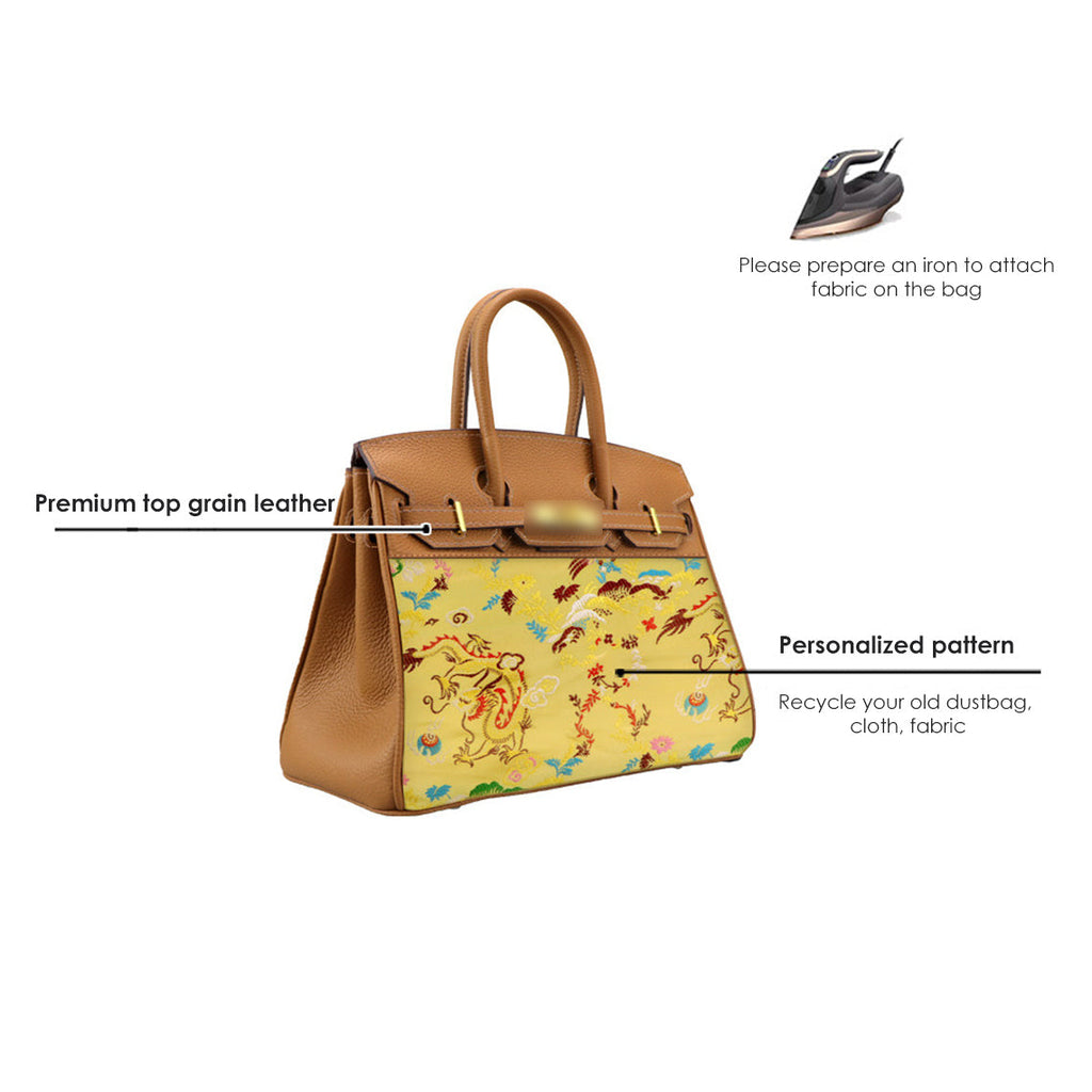 CUCUBIRD POPSEWING® Top Grain Leather Dustbag Recycle Platinum Bag DIY Kit  