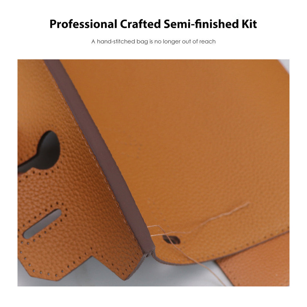 CUCUBIRD POPSEWING® Top Grain Leather Dustbag Recycle Platinum Bag DIY Kit  