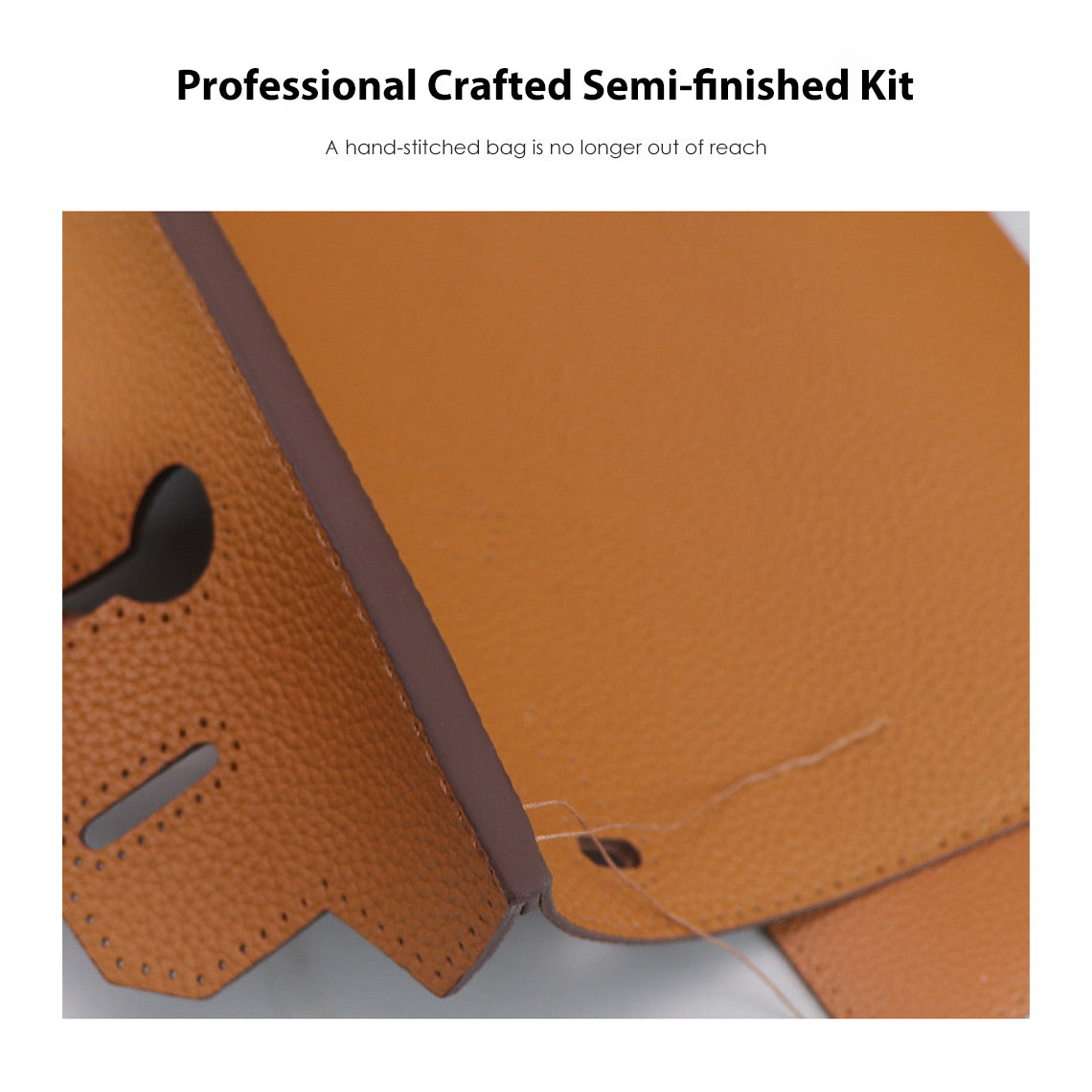 CUCUBIRD POPSEWING® Top Grain Leather Dustbag Recycle Platinum Bag DIY Kit  