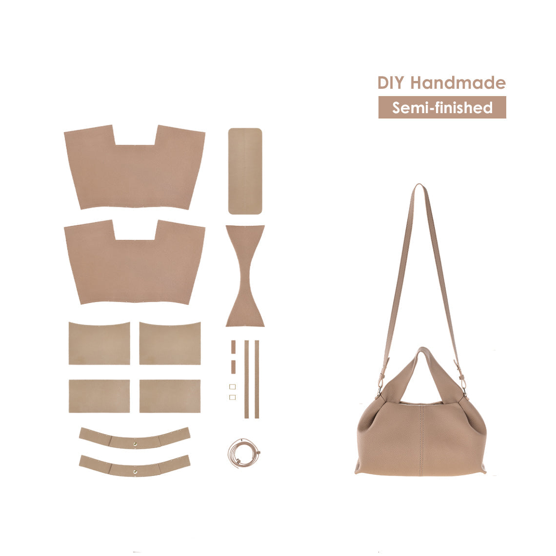 CUCUBIRD POPSEWING® Top Grain Leather Cloud Bag DIY Kits  