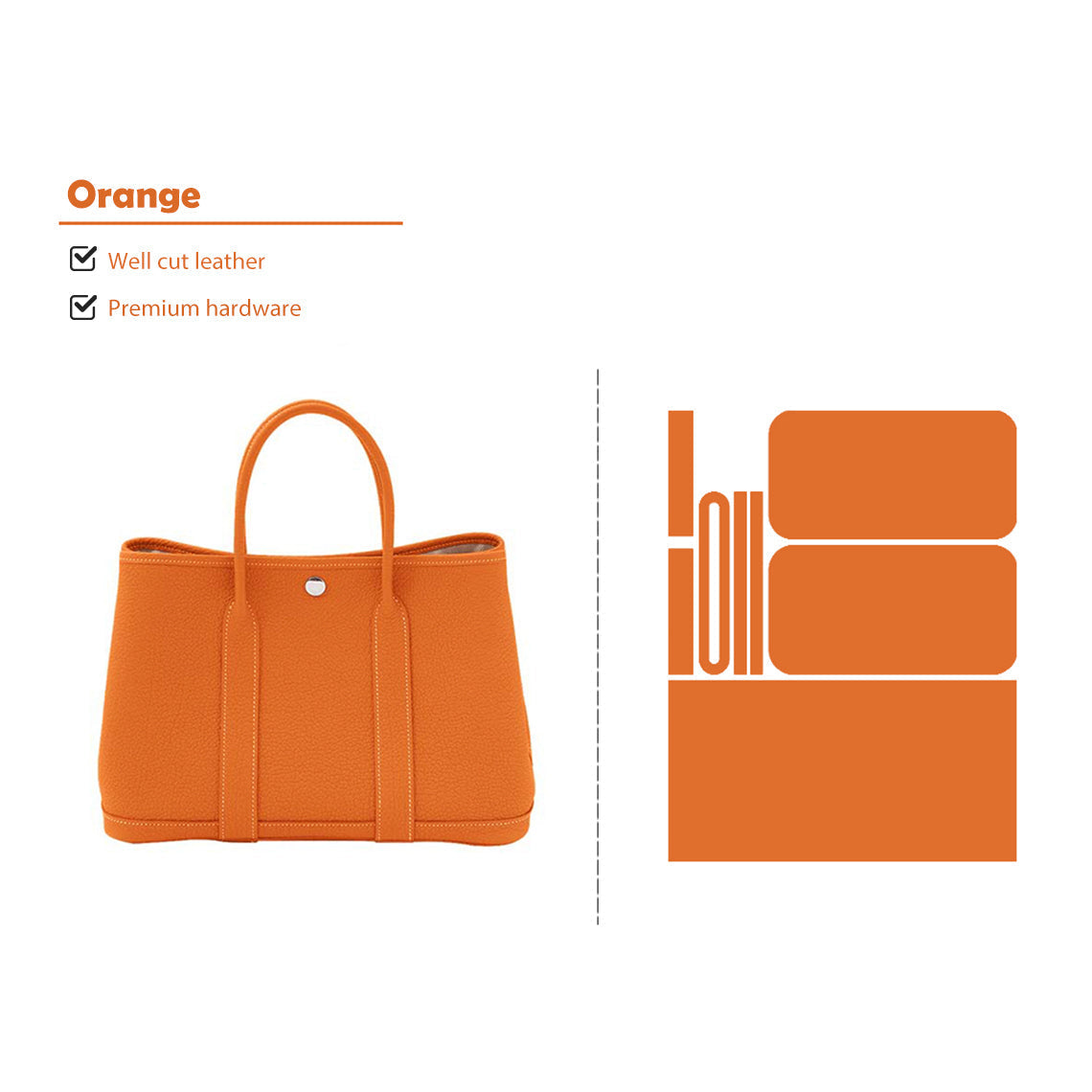 CUCUBIRD CUCUBIRD Full Grain Leather New Garden Party Handbag - Advanced DIY Kits Orange 