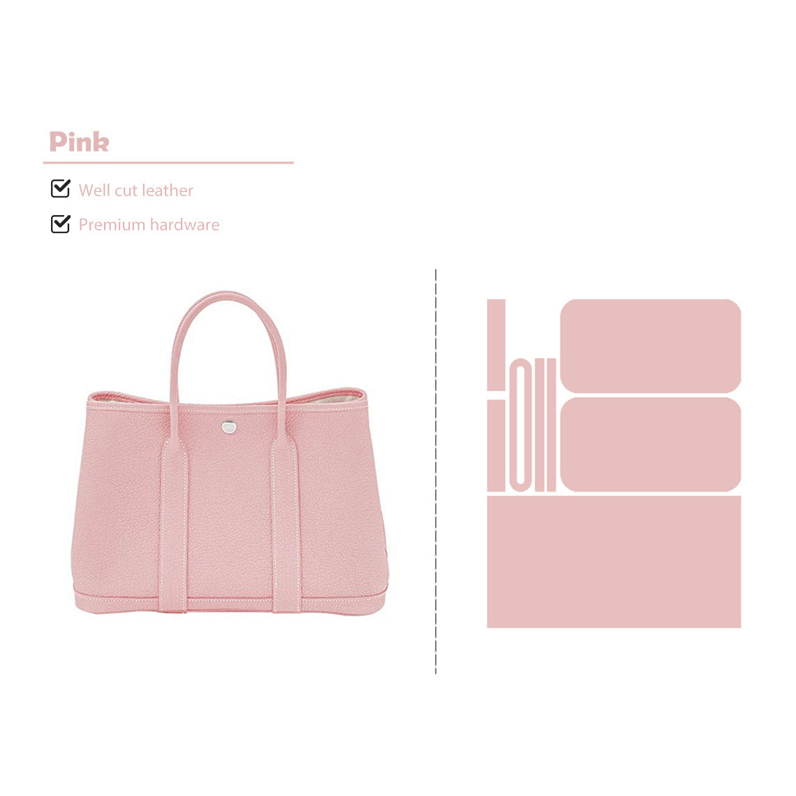 CUCUBIRD CUCUBIRD Full Grain Leather New Garden Party Handbag - Advanced DIY Kits Pink 