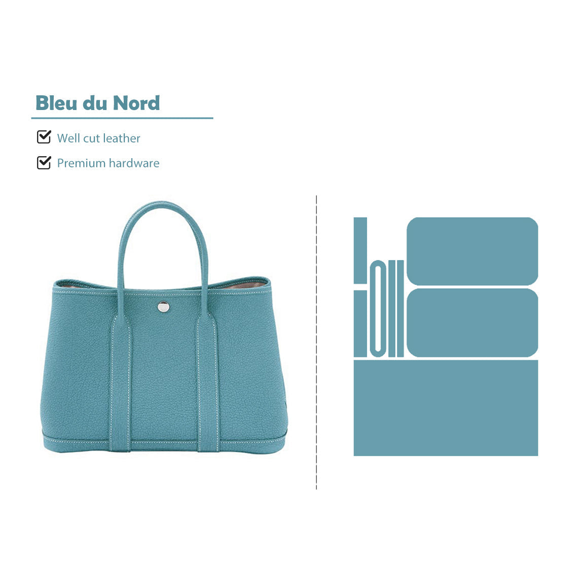 CUCUBIRD CUCUBIRD Full Grain Leather New Garden Party Handbag - Advanced DIY Kits Bleu du Nord 
