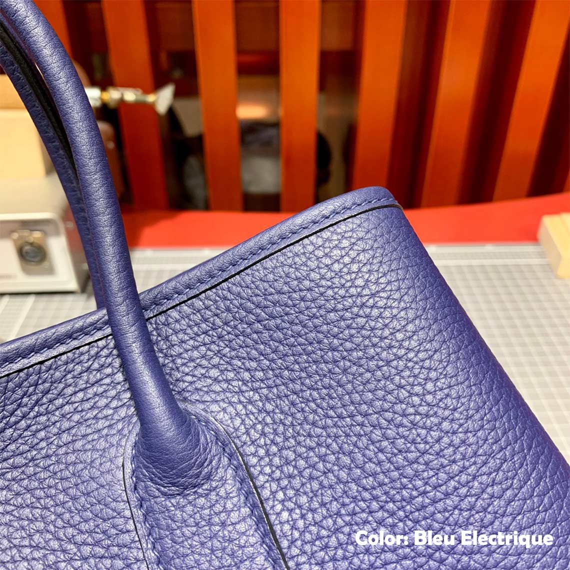 CUCUBIRD CUCUBIRD Full Grain Leather New Garden Party Handbag - Advanced DIY Kits Bleu Electrique 