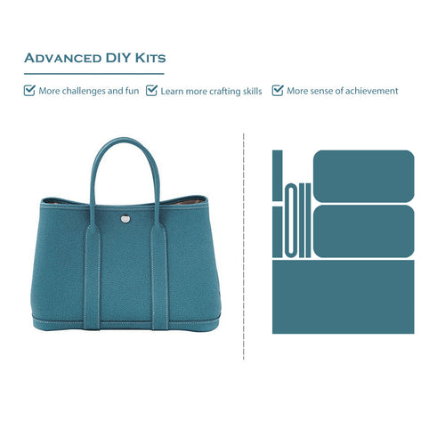 CUCUBIRD POPSEWING® Full Grain Leather New Garden Handbag - Advanced DIY Kits  