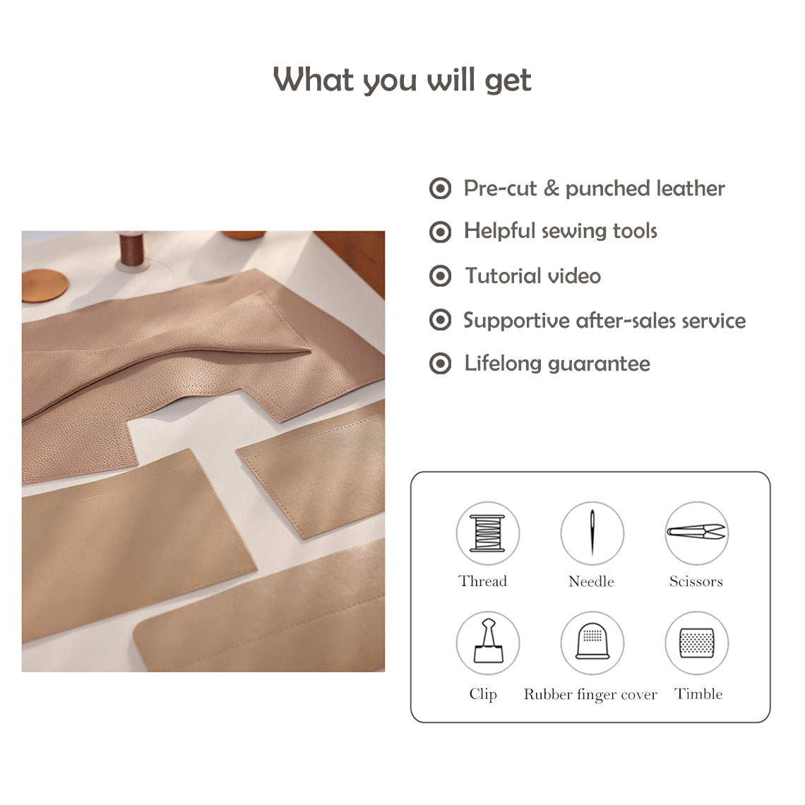 CUCUBIRD POPSEWING® Top Grain Leather Cloud Bag DIY Kits  