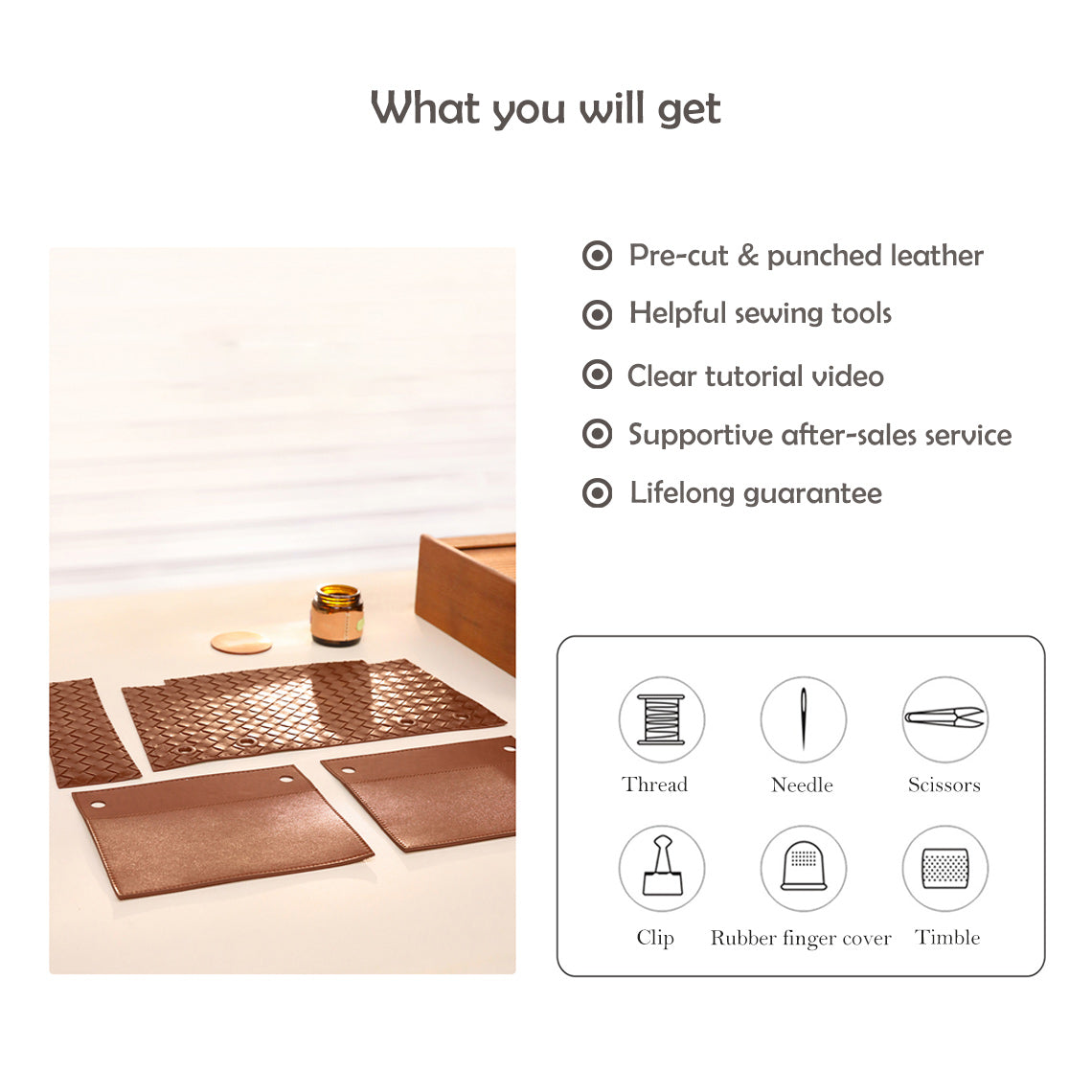 CUCUBIRD CUCUBIRD Leather Small Intrecciato Tote DIY Kits  