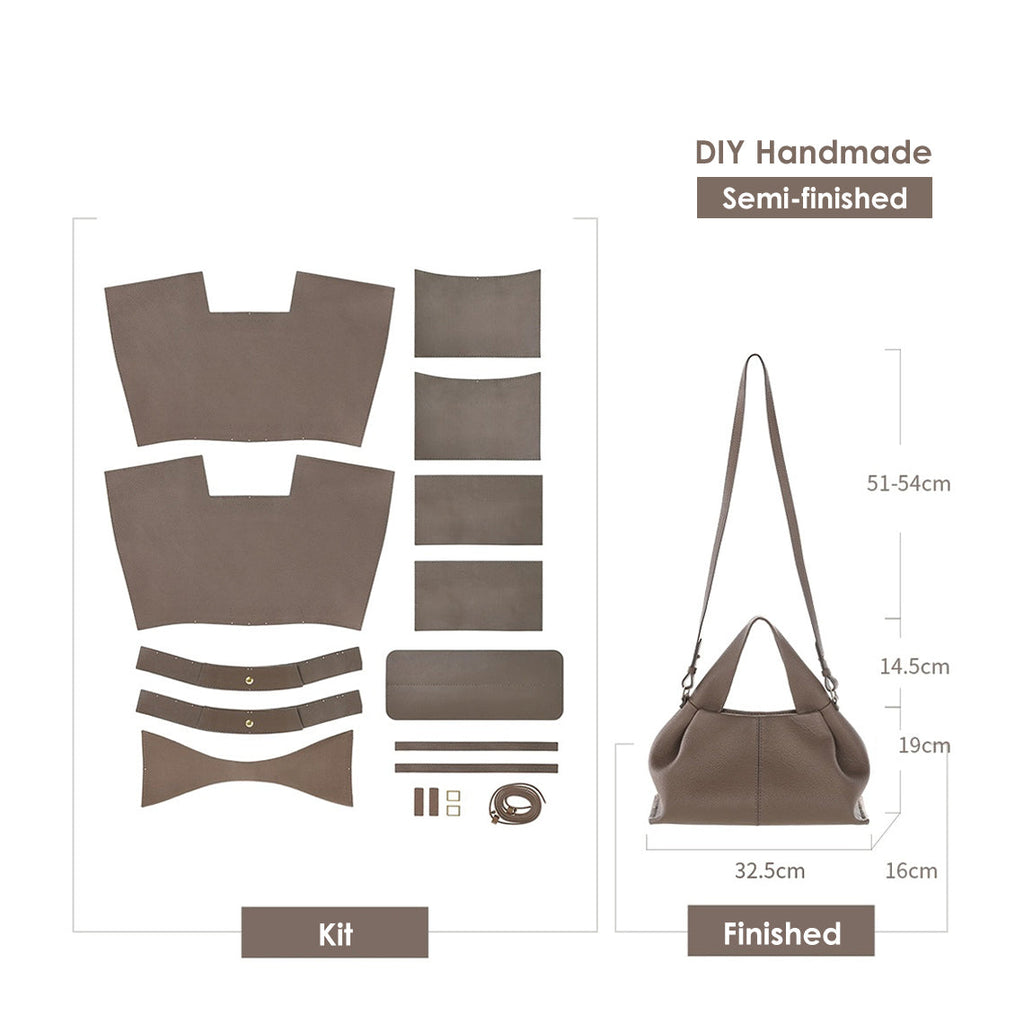 CUCUBIRD POPSEWING® Top Grain Leather Cloud Bag DIY Kits  