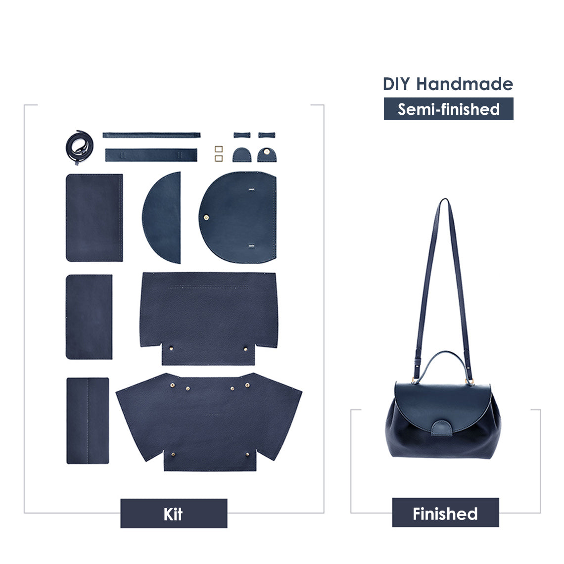 CUCUBIRD POPSEWING® Top Grain Leather Inspired Smile Bag DIY Kits  