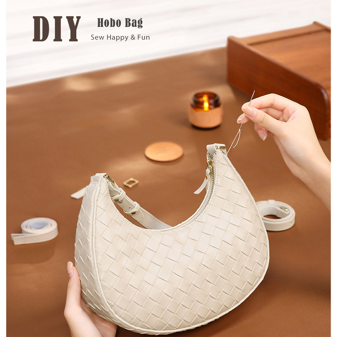 CUCUBIRD Leather Woven Hobo Bag DIY Kits