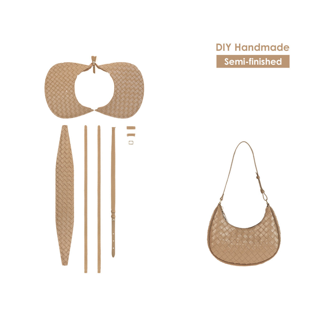 CUCUBIRD CUCUBIRD Leather Woven Hobo Bag DIY Kits Brown 