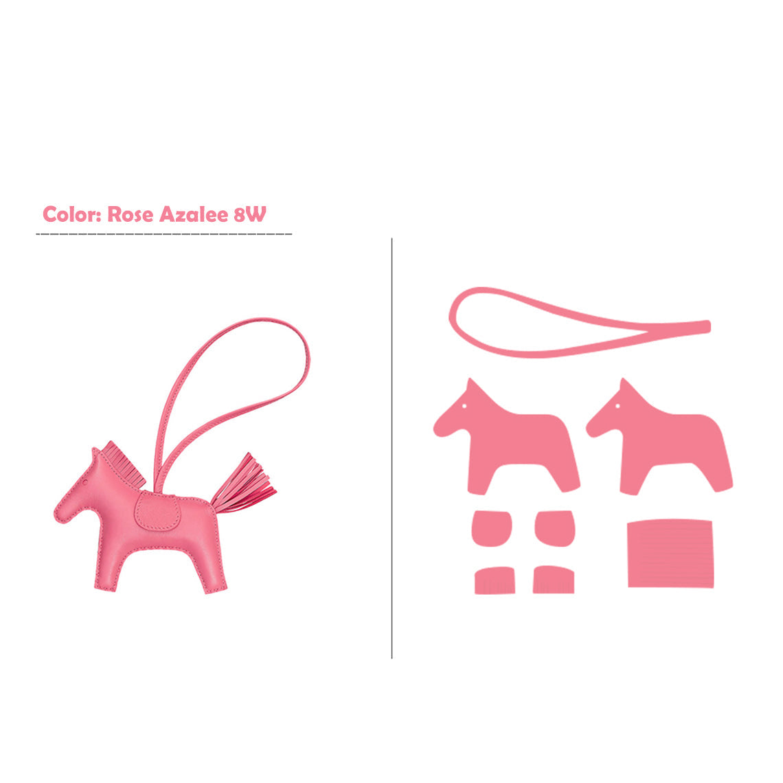 CUCUBIRD CUCUBIRD Sheep Leather Color Horse Purse Charm DIY Kit Rose Azalee 8W 