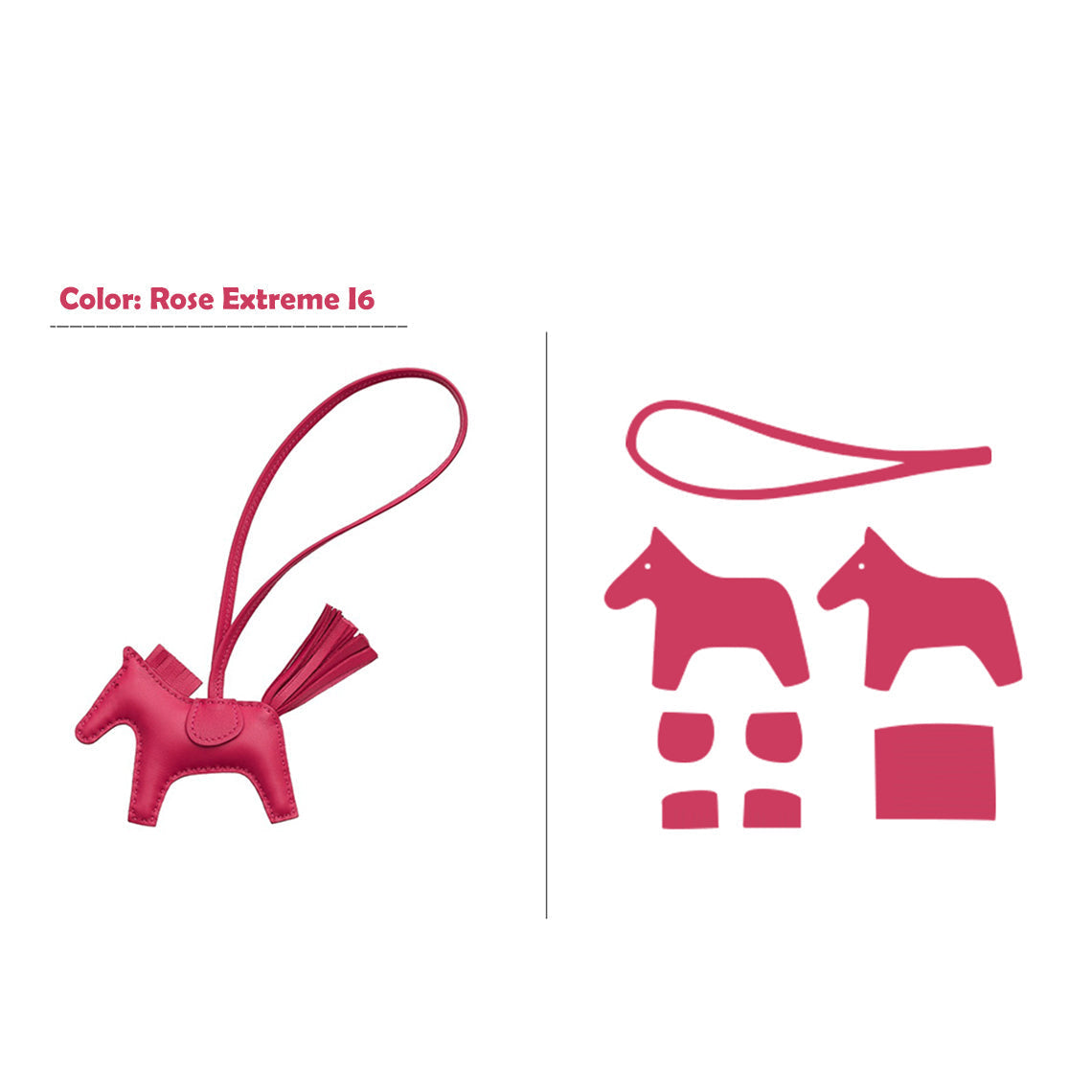 CUCUBIRD CUCUBIRD Sheep Leather Color Horse Purse Charm DIY Kit Rose Extreme I6 