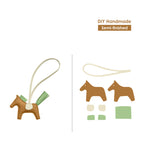 CUCUBIRD CUCUBIRD Sheep Leather Color Horse Purse Charm DIY Kit Sesame/Craie/Vert Criquet 