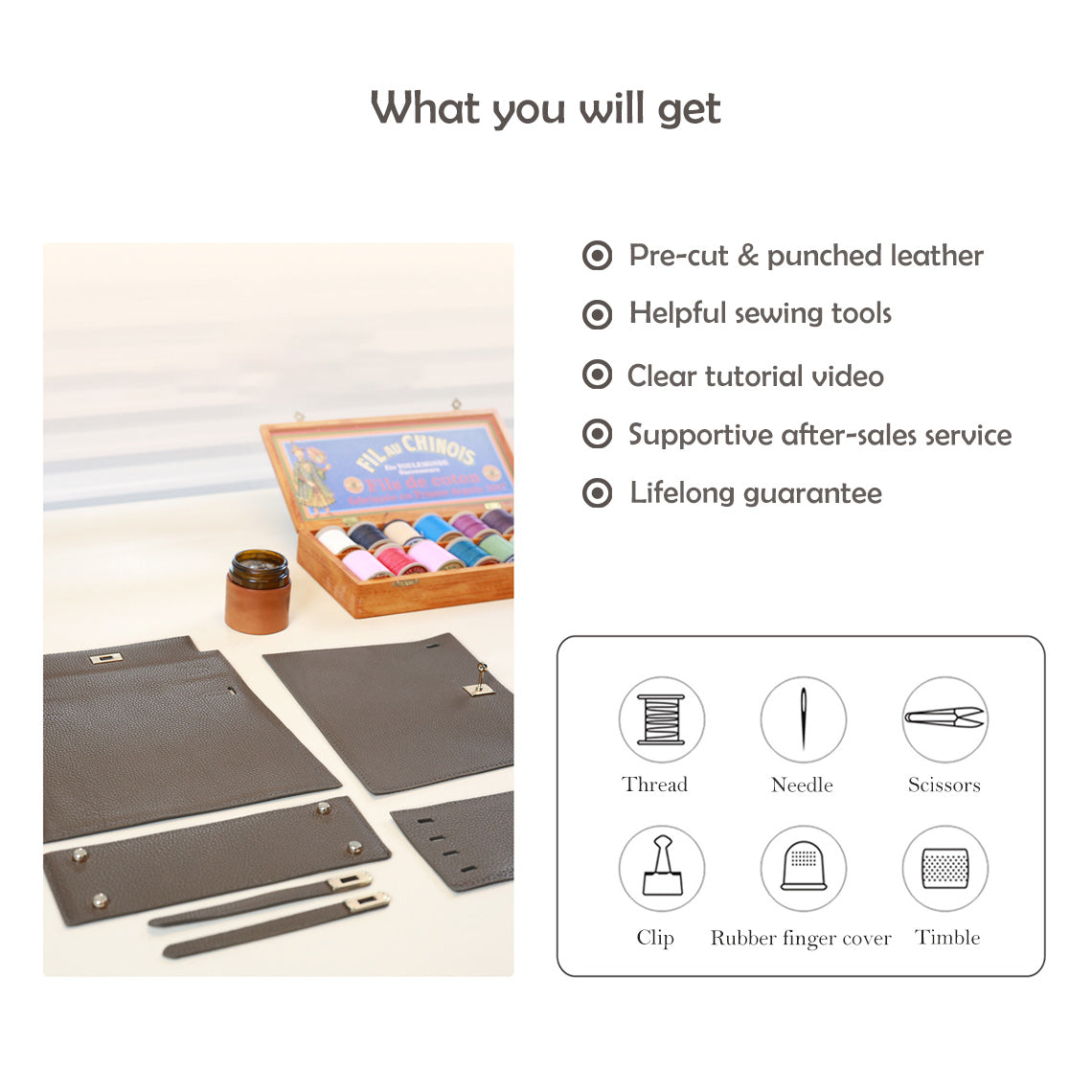 CUCUBIRD CUCUBIRD Top Grain Leather New Kelli Bag DIY Kit  