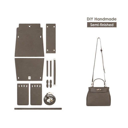 CUCUBIRD POPSEWING® Top Grain Leather New Kelli Bag DIY Kit Etoupe 