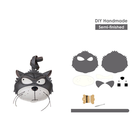 CUCUBIRD POPSEWING® Leather Fun Cat Keychain DIY Kit Charm 