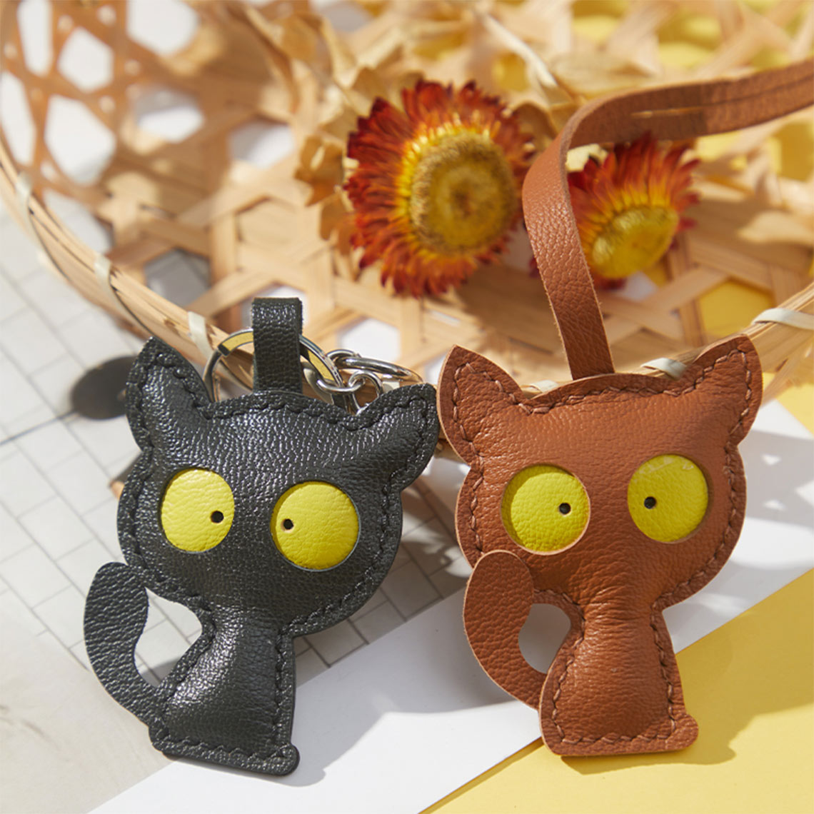 CUCUBIRD Leather Kitty Keychain DIY Kits