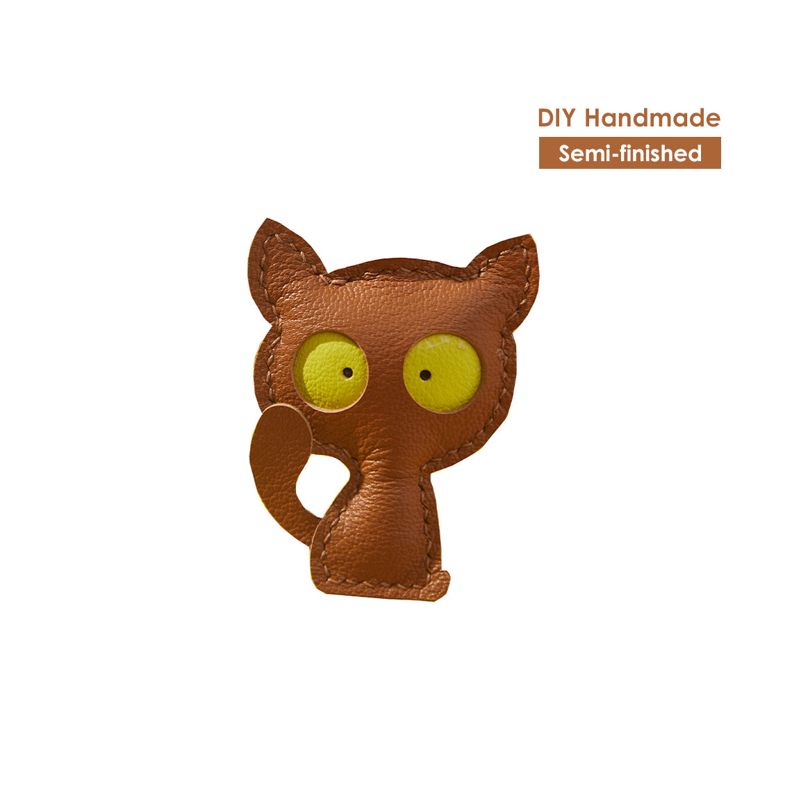 CUCUBIRD CUCUBIRD Leather Kitty Keychain DIY Kits Brown 