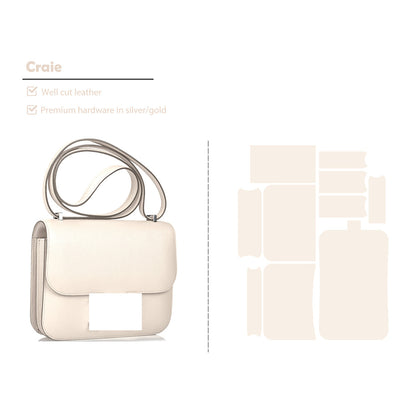 CUCUBIRD POPSEWING® Full Grain Leather Inspired Kanstance 24 - Advanced DIY Kits Craie / Silver 