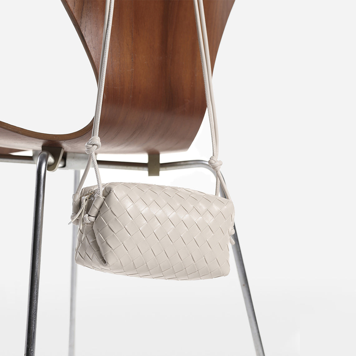 CUCUBIRD CUCUBIRD Leather Woven Clutch DIY Kits Creamy White 