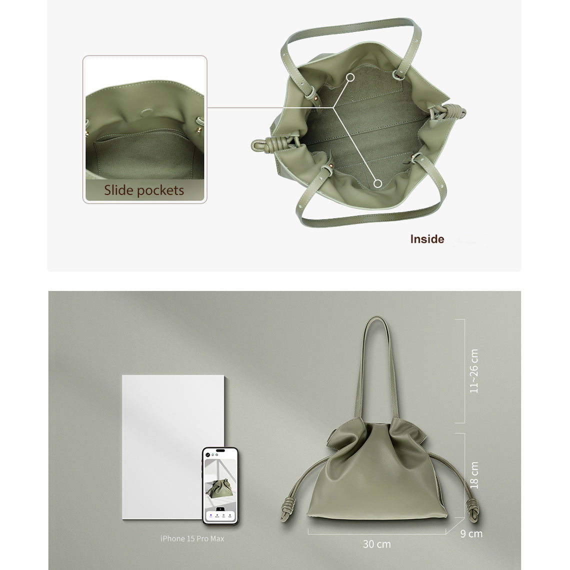 CUCUBIRD Leather Drawstring Bucket Bag DIY Kits