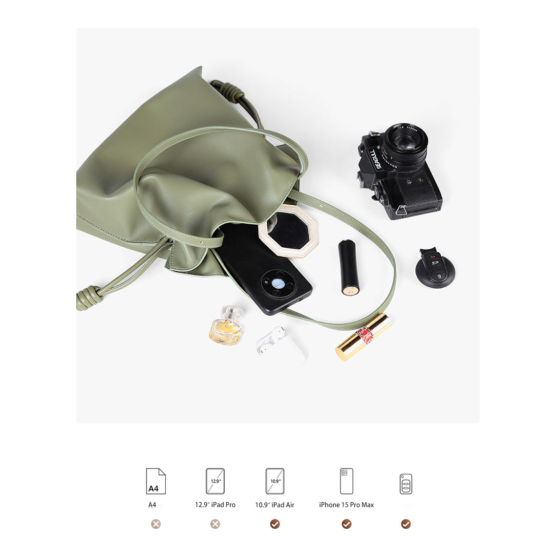 CUCUBIRD CUCUBIRD Leather Drawstring Bucket Bag DIY Kits  