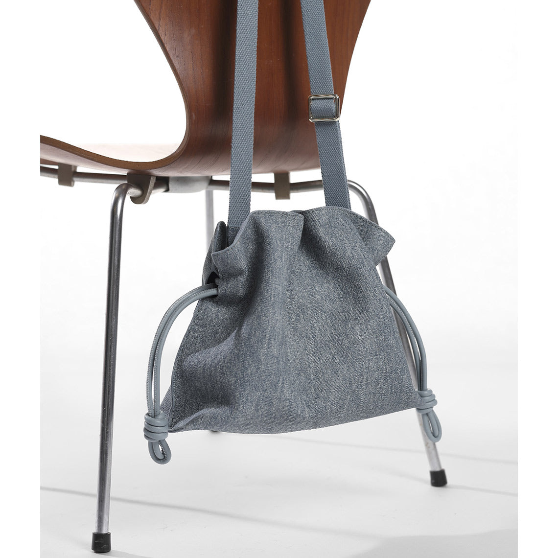 CUCUBIRD CUCUBIRD Leather Drawstring Bucket Bag DIY Kits Denim Blue 