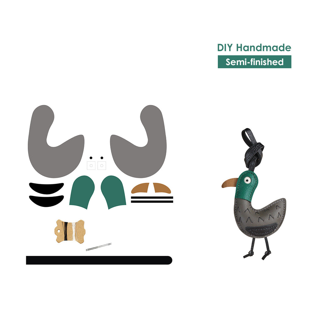 CUCUBIRD POPSEWING® Leather Silly Duck Keychain DIY Kit  
