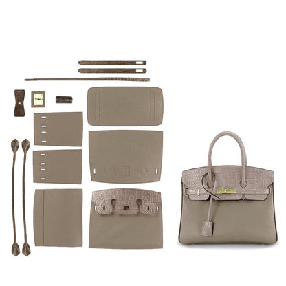 CUCUBIRD Top Grain Leather Bi-color Platinum Bag DIY Kit