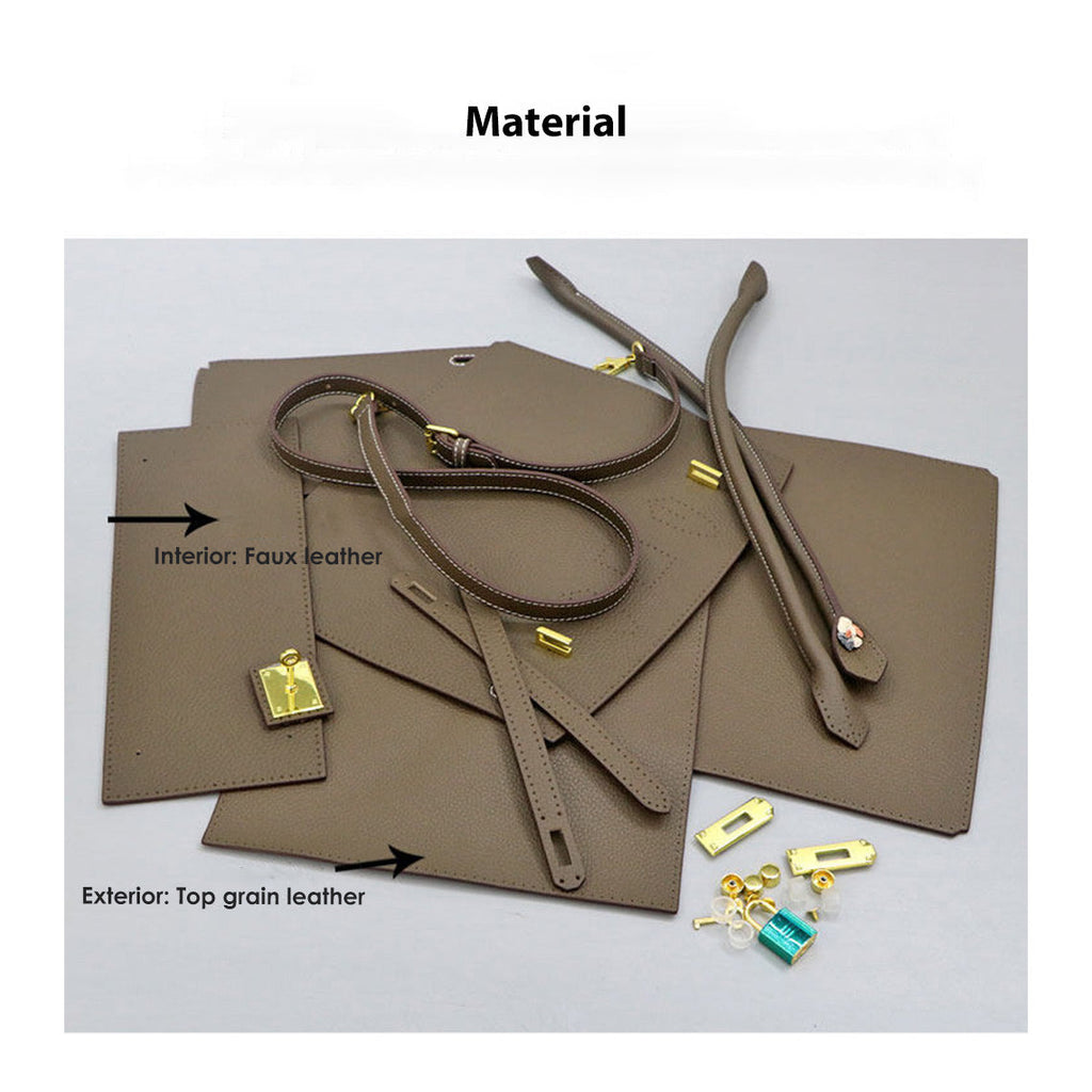 CUCUBIRD POPSEWING® Top Grain Leather Sellier Platinum Bag DIY Kit  