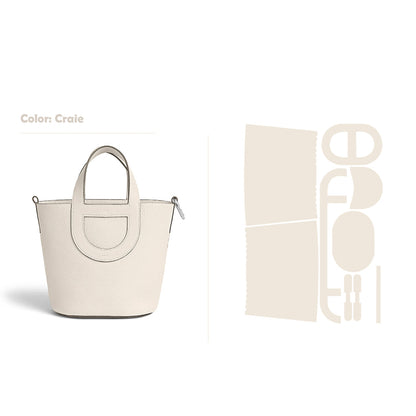 CUCUBIRD POPSEWING® Full Grain Leather Inspired Loop Handbag - Advanced DIY Kit Craie / Silver 