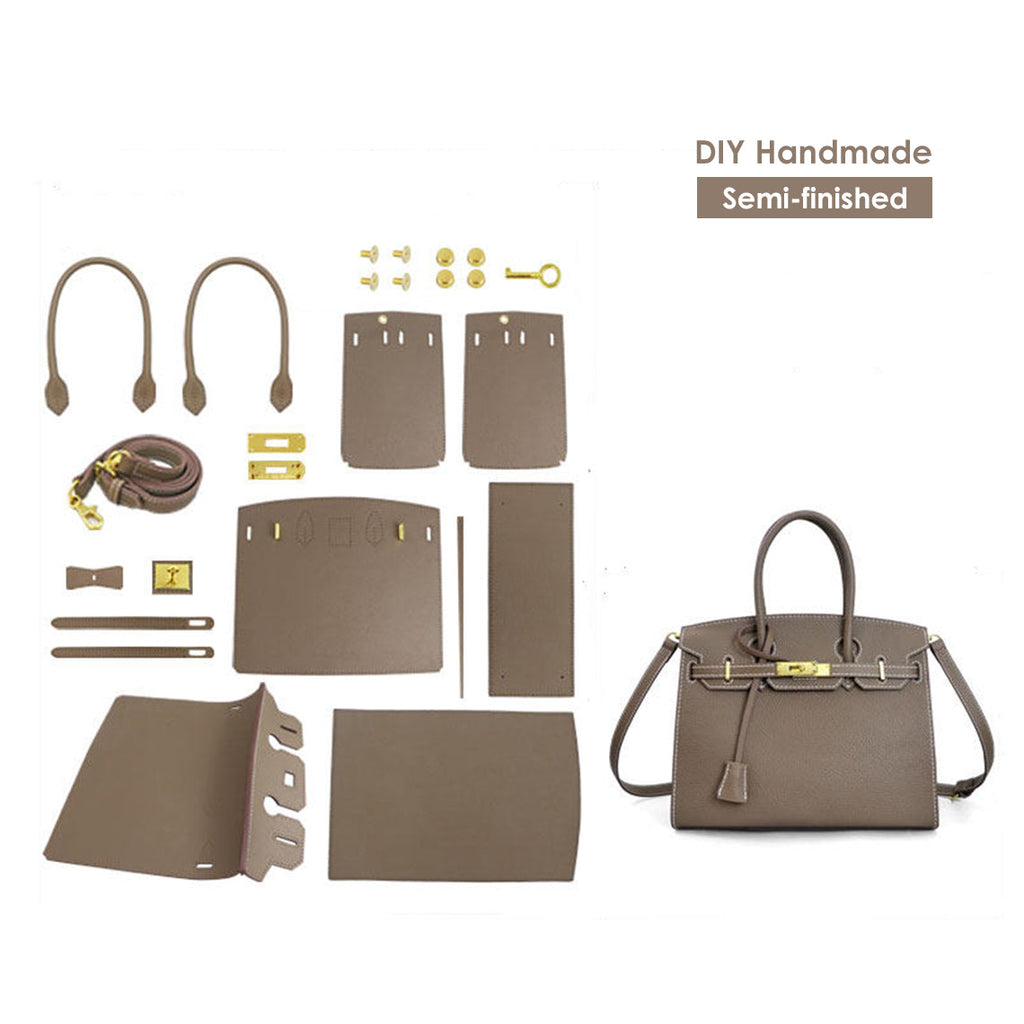 CUCUBIRD POPSEWING® Top Grain Leather Sellier Platinum Bag DIY Kit  