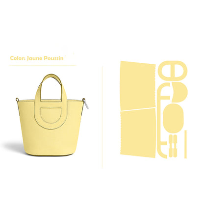 CUCUBIRD POPSEWING® Full Grain Leather Inspired Loop Handbag - Advanced DIY Kit Jaune Poussin / Silver 