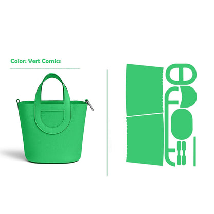 CUCUBIRD POPSEWING® Full Grain Leather Inspired Loop Handbag - Advanced DIY Kit Vert Comics / Silver 