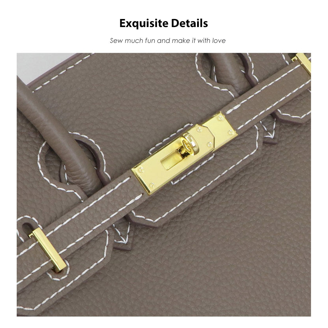 CUCUBIRD POPSEWING® Top Grain Leather Sellier Platinum Bag DIY Kit  