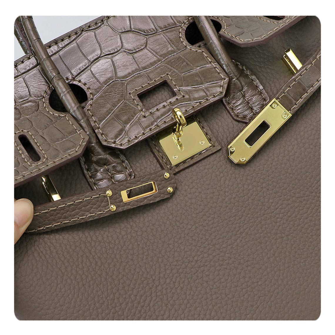 CUCUBIRD Top Grain Leather Bi-color Platinum Bag DIY Kit