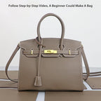 CUCUBIRD POPSEWING® Top Grain Leather Sellier Platinum Bag DIY Kit  