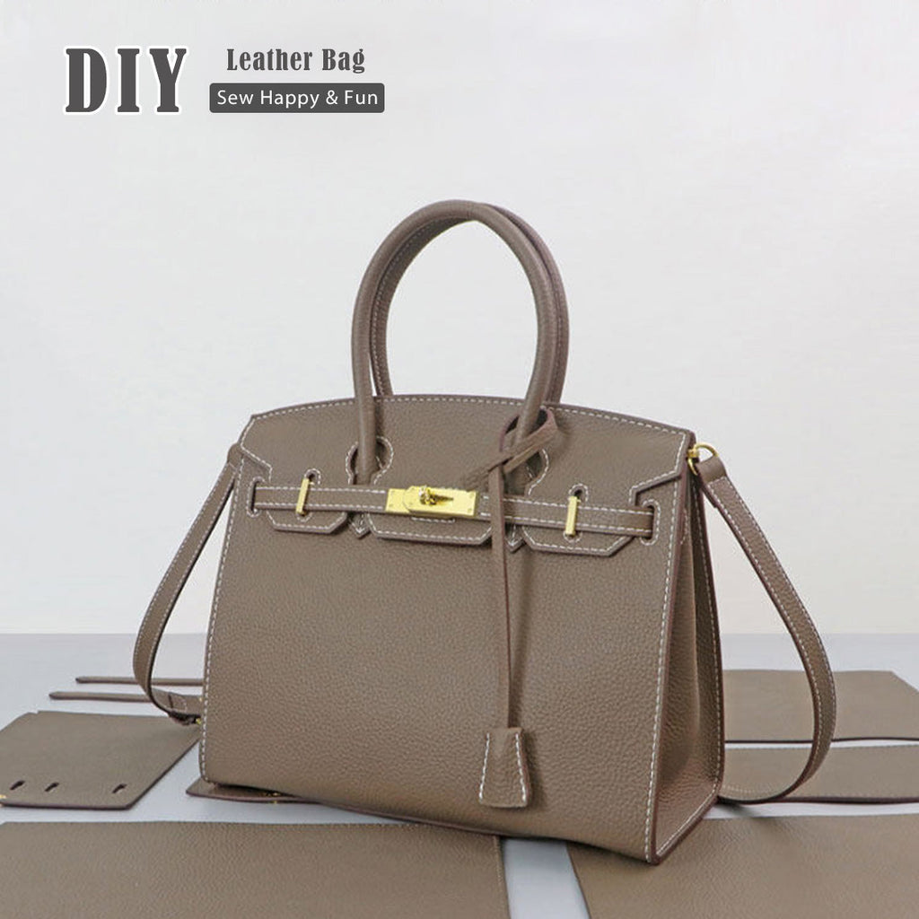 CUCUBIRD POPSEWING® Top Grain Leather Sellier Platinum Bag DIY Kit  