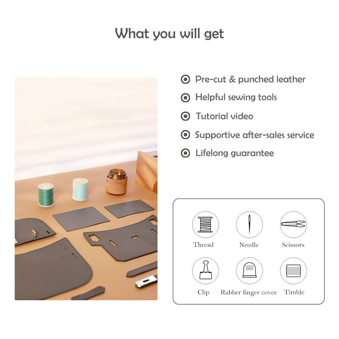 CUCUBIRD POPSEWING® Top Grain Leather Mini Jypsiere Bag DIY Kits  